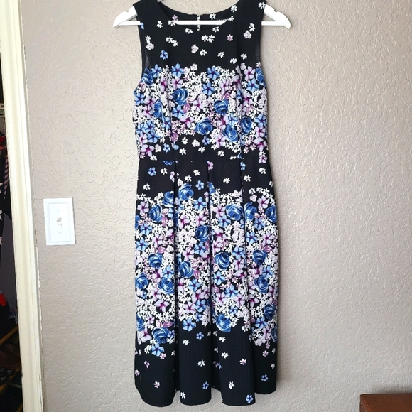Karl Lagerfeld Fit and Flare Floral Dress - Picture 1 of 5
